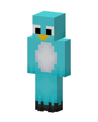 Teal Penguin skin, 3D preview