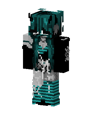 Teal Ghost Girl skin, 3D preview