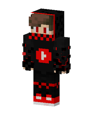 Red Techwear Hoodie skin, 3D preview