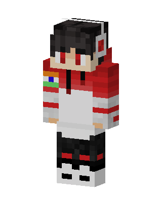 White Hoodie Boy skin, 3D preview