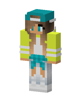 Teal Cap Girl skin, 3D preview