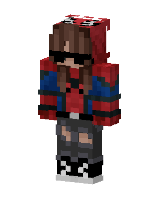 Spider Hoodie Girl skin, 3D preview