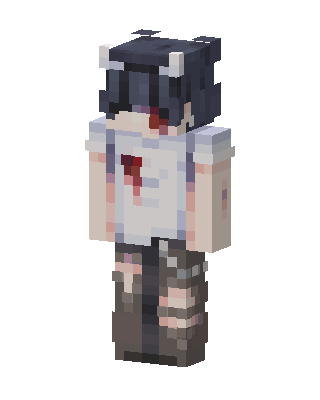 White Anime Boy skin, 3D preview