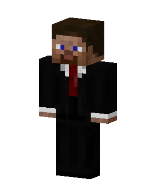 Suited Steve skin, 3D preview