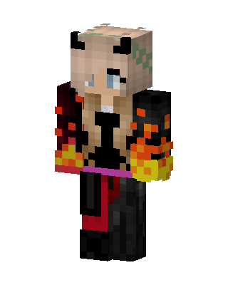 Flame Demon Girl skin, 3D preview