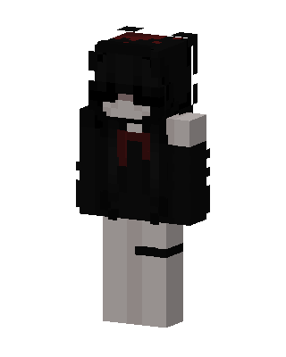 Gothic Hoodie Girl skin, 3D preview