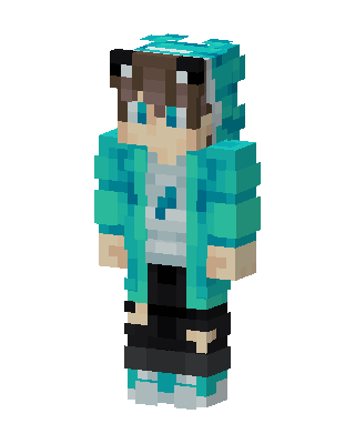 Teal Anime Girl Minecraft skin