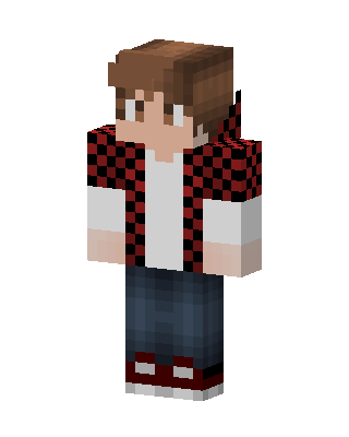 Checkered Hoodie Boy skin, 3D preview
