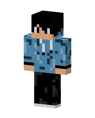 Blue Camo Hoodie skin, 3D preview