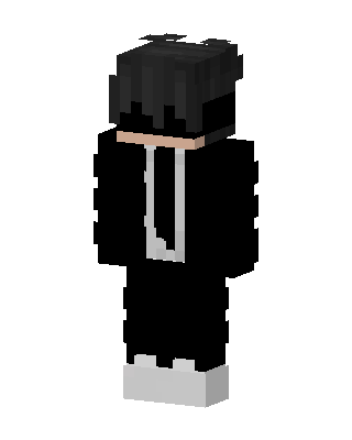 Black Hoodie Boy skin, 3D preview
