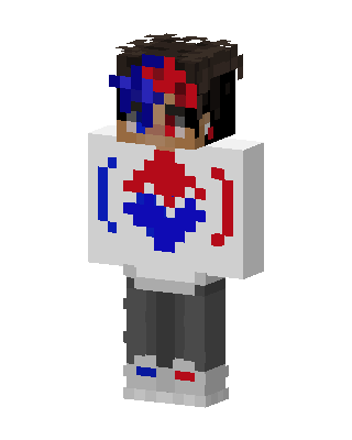 Red Blue Hoodie skin, 3D preview