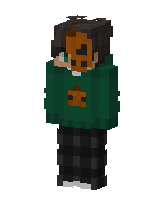 Green Student Boy skin, 3D preview
