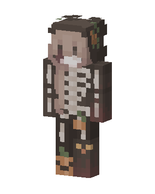 Skeleton Pumpkin Girl skin, 3D preview