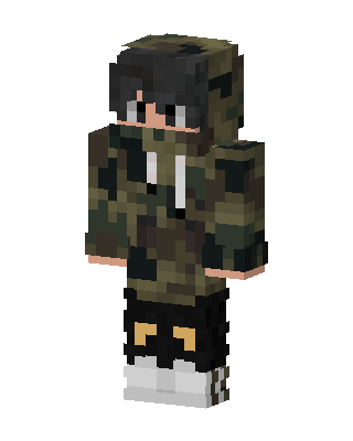 Camo Hoodie Boy skin, 3D preview
