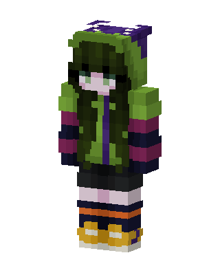 Frog Hoodie Girl skin, 3D preview