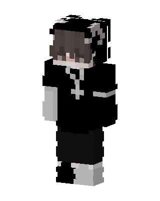 Black Goth Girl skin, 3D preview