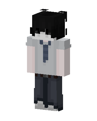 White Student Boy skin, 3D preview