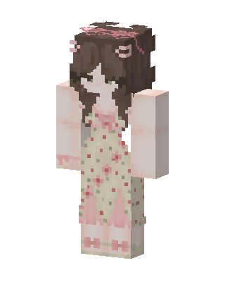 Floral Cottagecore skin, 3D preview