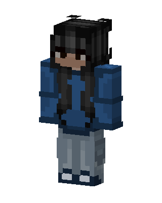 Blue Player Girl skin, 3D preview
