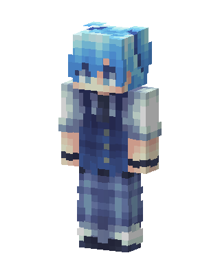 Blue Haired Boy skin, 3D preview