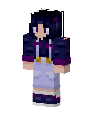 Purple Student Girl skin, 3D preview