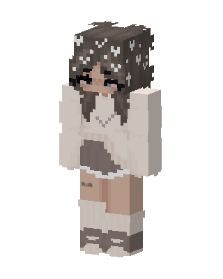 White Dress Girl skin, 3D preview