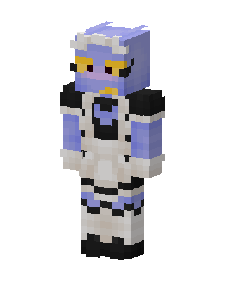 White Masked Astronaut Girl skin, 3D preview