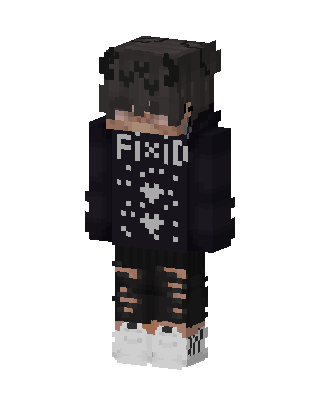 Black Emo Boy skin, 3D preview
