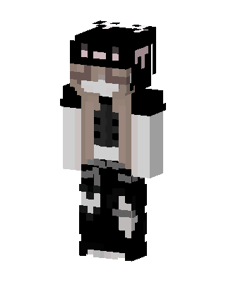 Enderman Hoodie Girl skin, 3D preview