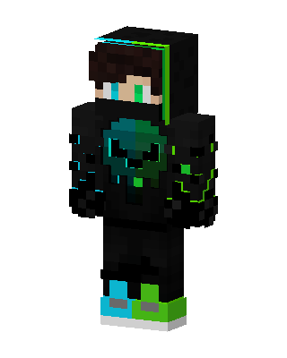 Neon Hoodie Gamer skin, 3D preview