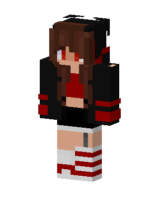 Red Black Hoodie skin, 3D preview