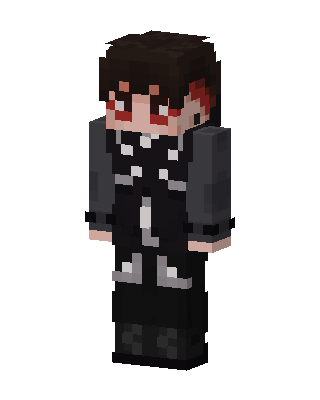Black Anime Boy skin, 3D preview