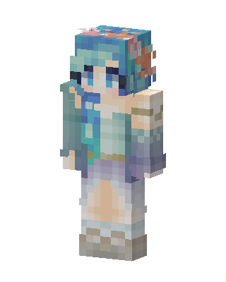 Teal Anime Girl skin, 3D preview