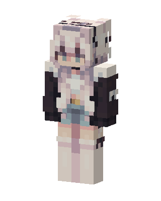 Pastel Hoodie Girl skin, 3D preview
