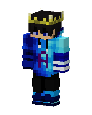 Crowned Blue Hoodie skin, 3D preview
