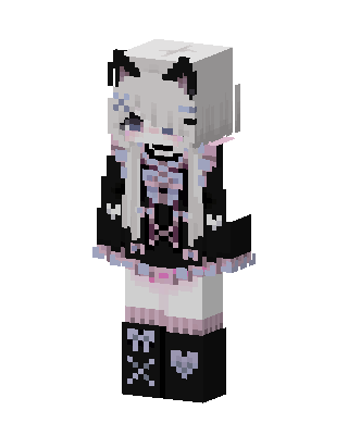 Pastel Goth Cat skin, 3D preview