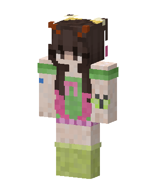 Green Anime Girl skin, 3D preview