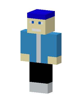 Blue Cap Hoodie skin, 3D preview