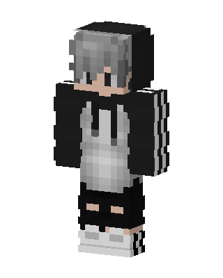 Black Emo Boy skin, 3D preview