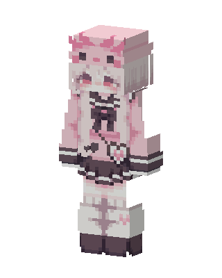 Pink Goth Bunny skin, 3D preview