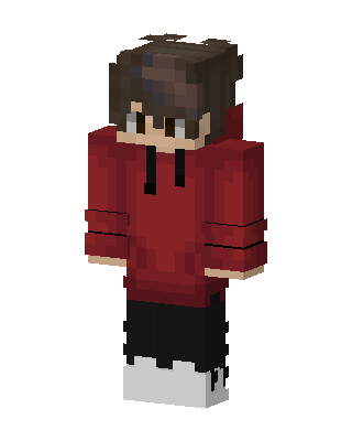 Red Hoodie Boy skin, 3D preview