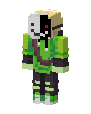 Green Masked Gamer Boy skin, 3D preview