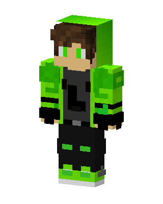 Lime Hoodie Boy skin, 3D preview