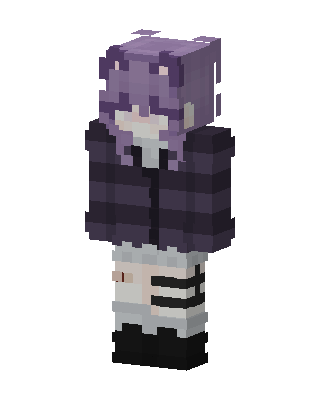 Lavender Hoodie Girl skin, 3D preview
