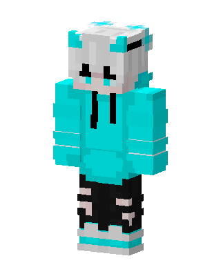Cyan Hoodie Kitty Minecraft skin