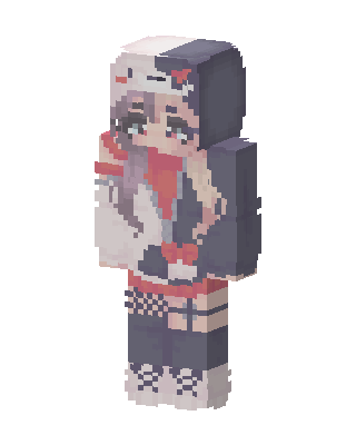 Gray Anime Girl Minecraft skin