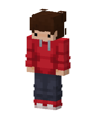 Red Hoodie Boy skin, 3D preview