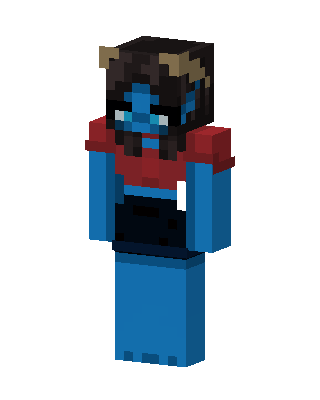 Blue Horned Troll skin, 3D preview