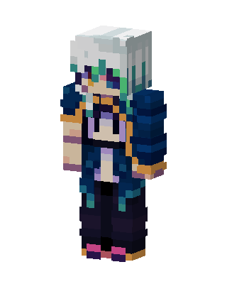 Teal Hair Hoodie Minecraft skin