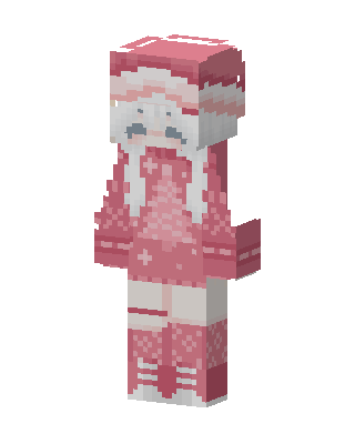 Pink Christmas Girl skin, 3D preview